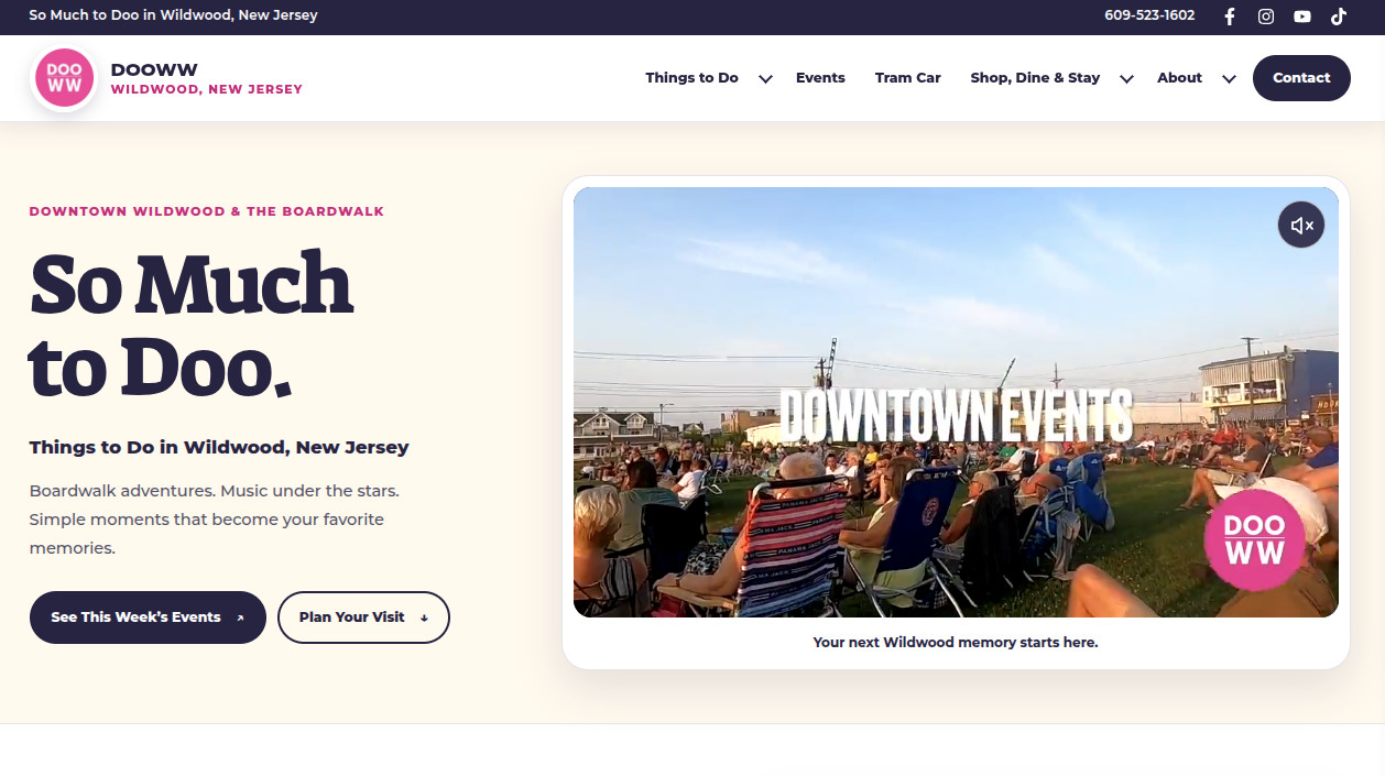 DOOWW Downtown Wildwood website project